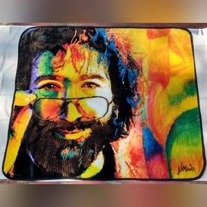 Jerry Garcia smiling fleece throw blanket colorful wall hanging 2017 mancave